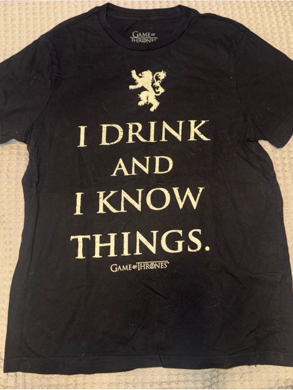 Women’s Black Short Sleeve Tee - "I Drink And I Know Things"